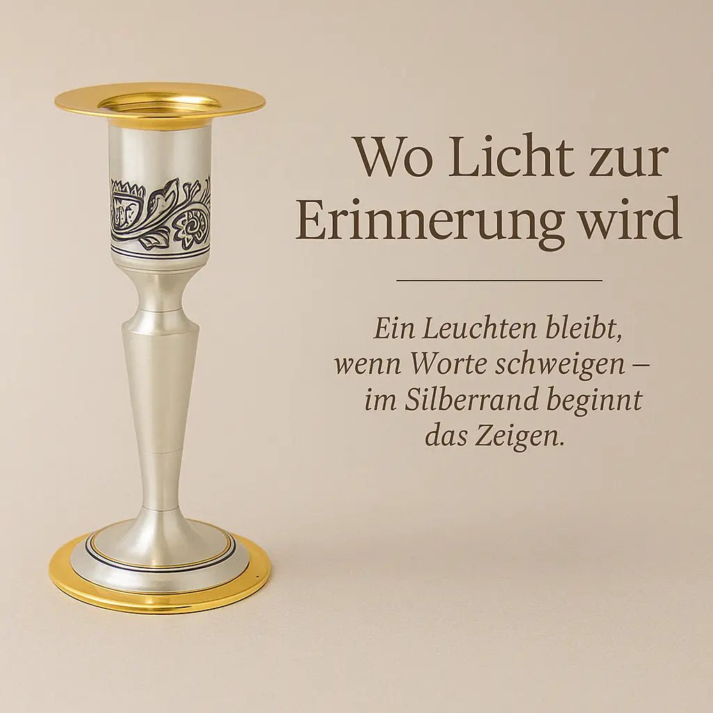 Silberleuchter 925 „Svetlica“ – Niello graviert & vergoldet