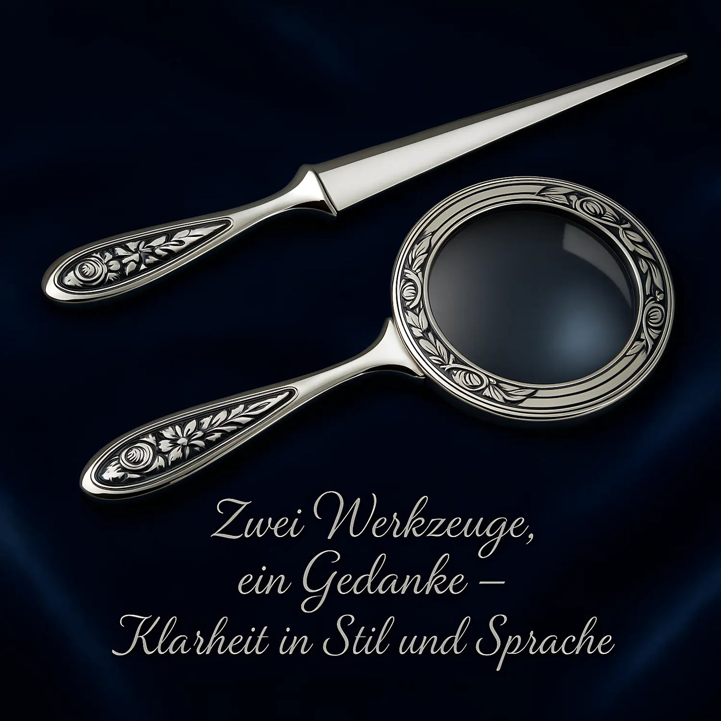 Geschenkset Brieföffner & Lupe 925 Silber Nielloa