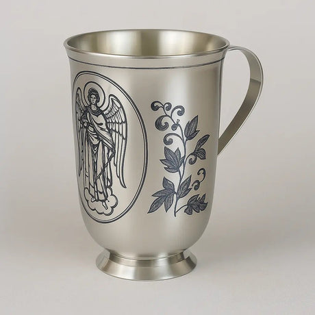 Taufbecher aus 925 Silber Niello - Verzierung Engelmotiv 120 ml