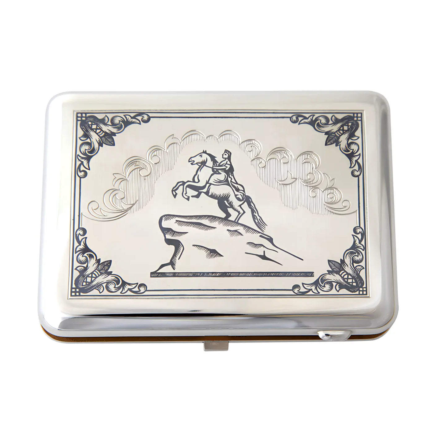 Zigarettenetui „Der Eherne Reiter“ – Nielloa Silbergravur
