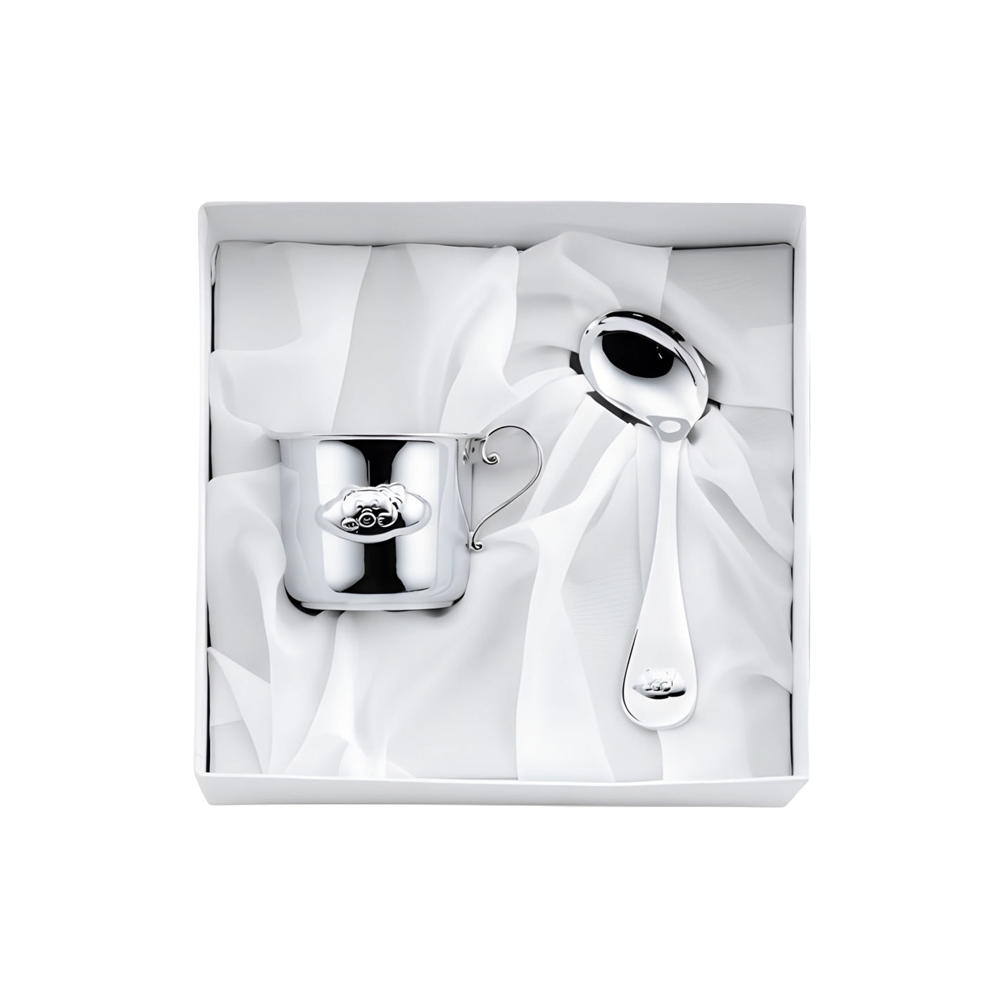 Gift set mug & baby spoon 925 silver bear