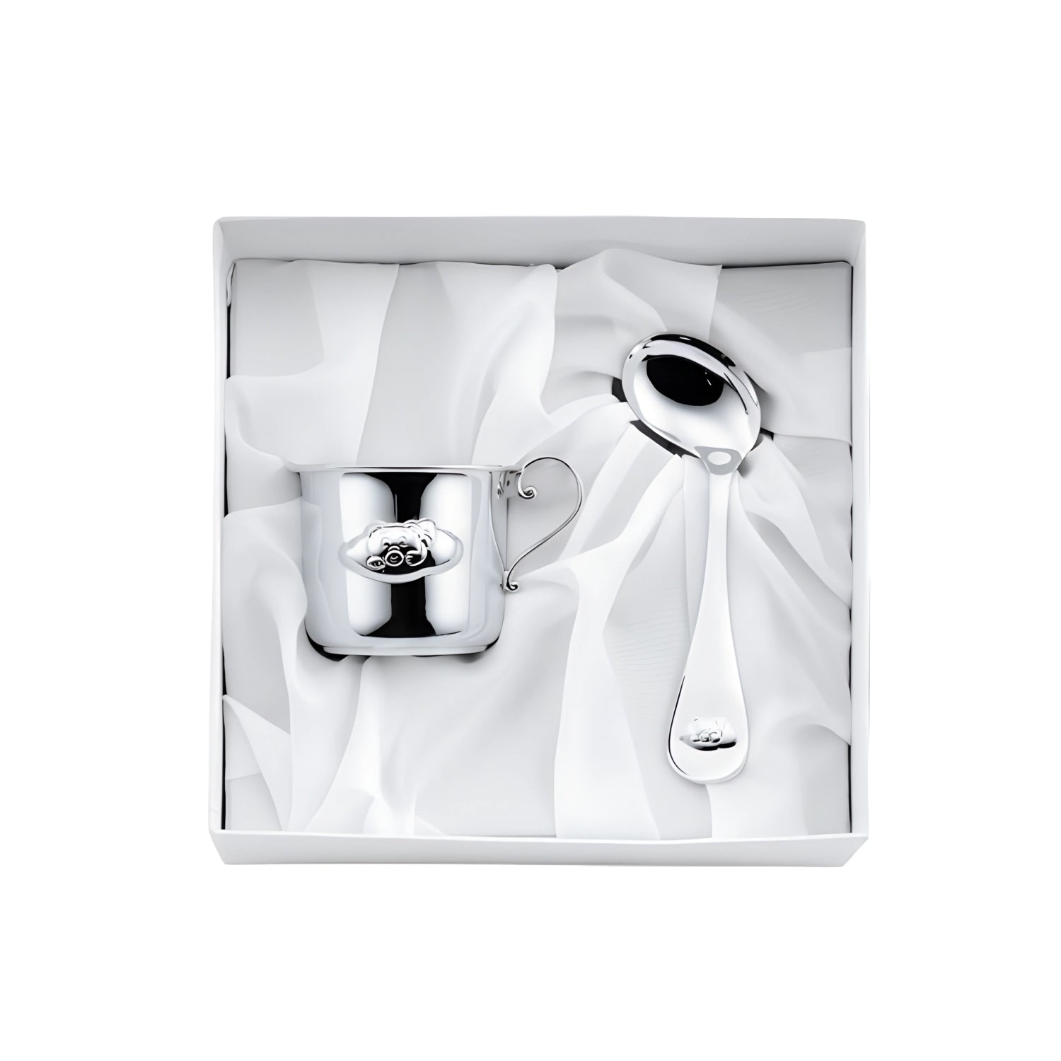 Gift set mug & baby spoon 925 silver bear