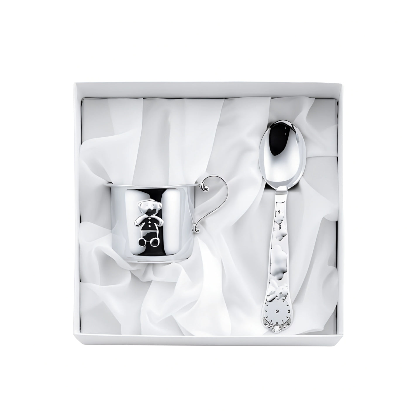 Gift set mug & birth spoon 925 silver bear