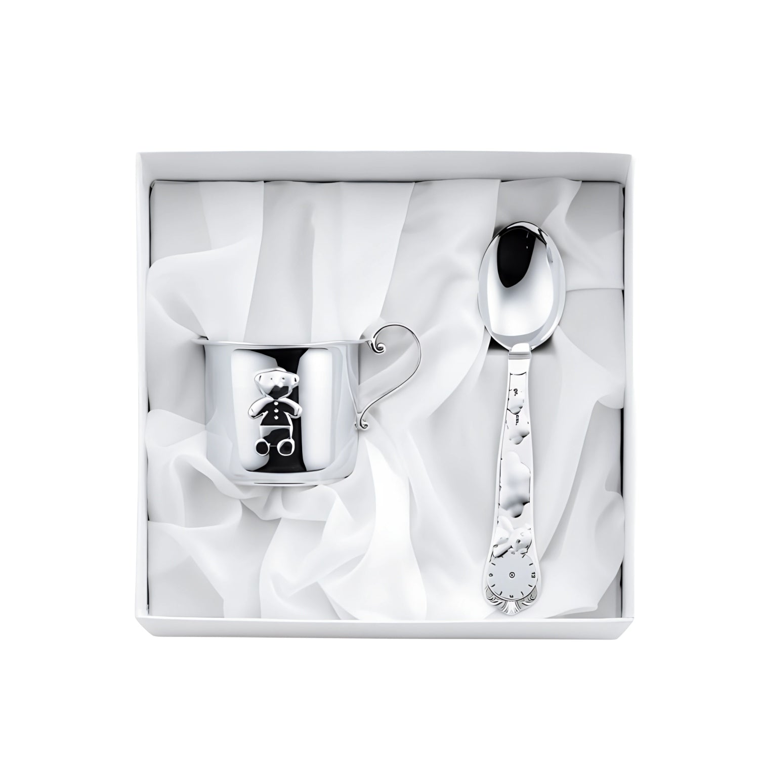 Gift set mug & birth spoon 925 silver bear