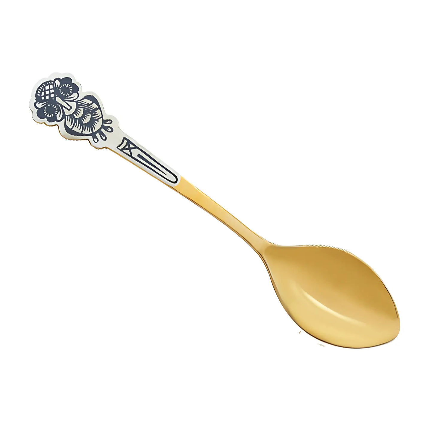 Babylöffel 925 Silber vergoldet – Niello Eule