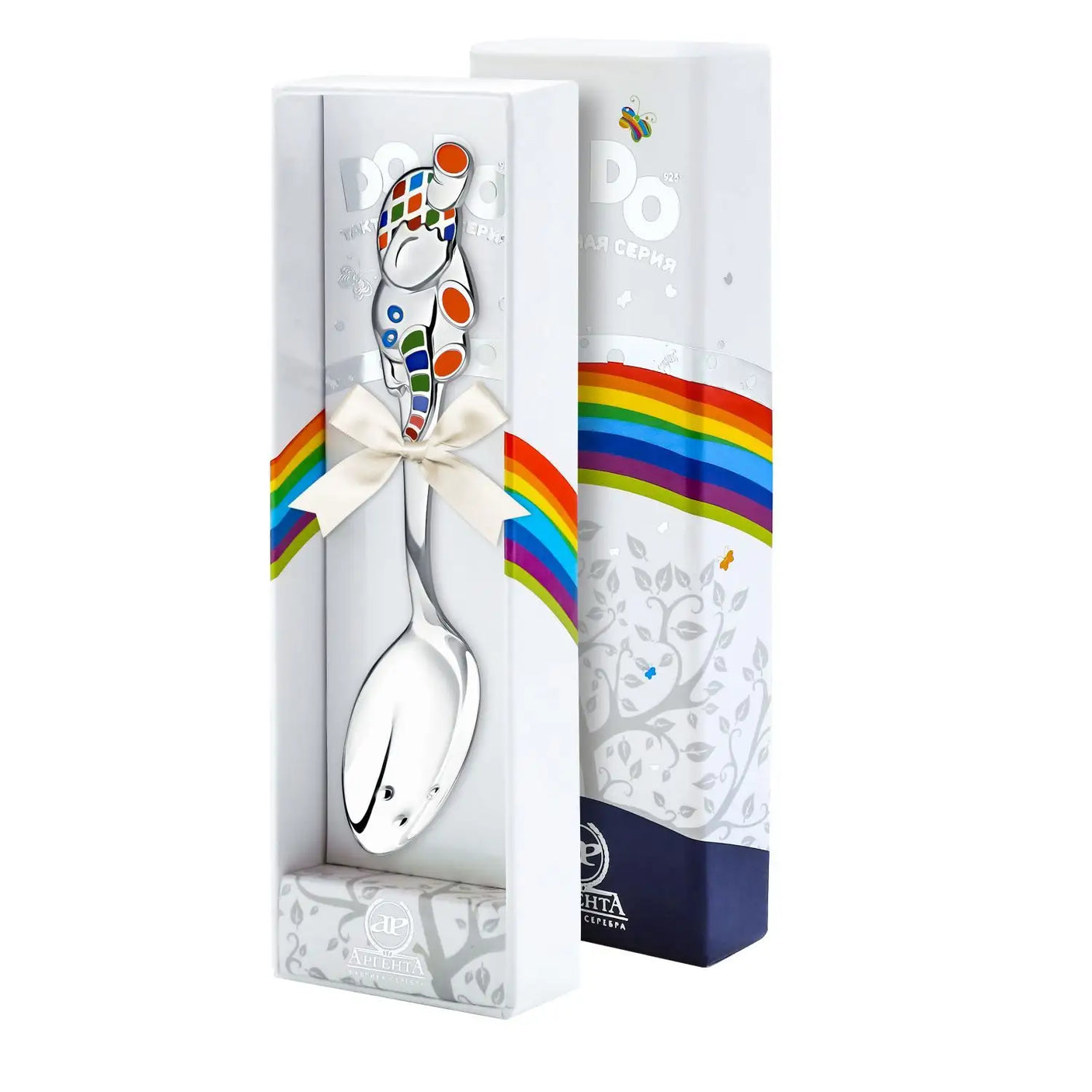 Taktiler Babylöffel Sterling Silber 925 – Unisex Geschenk zur Taufe oder Babyparty - Geschenkbox.