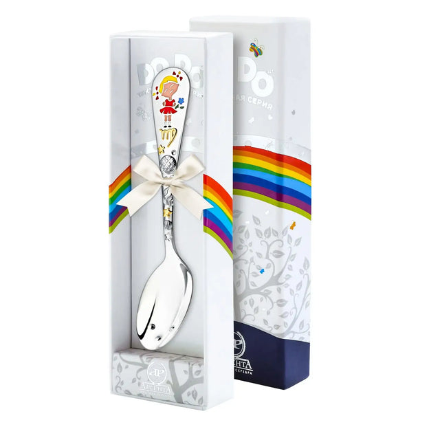 Geschenkbox mit Babylöffel 925 Silber Jungfrau – DoDo-Kollektion Sternzeichen Babygeschenk.