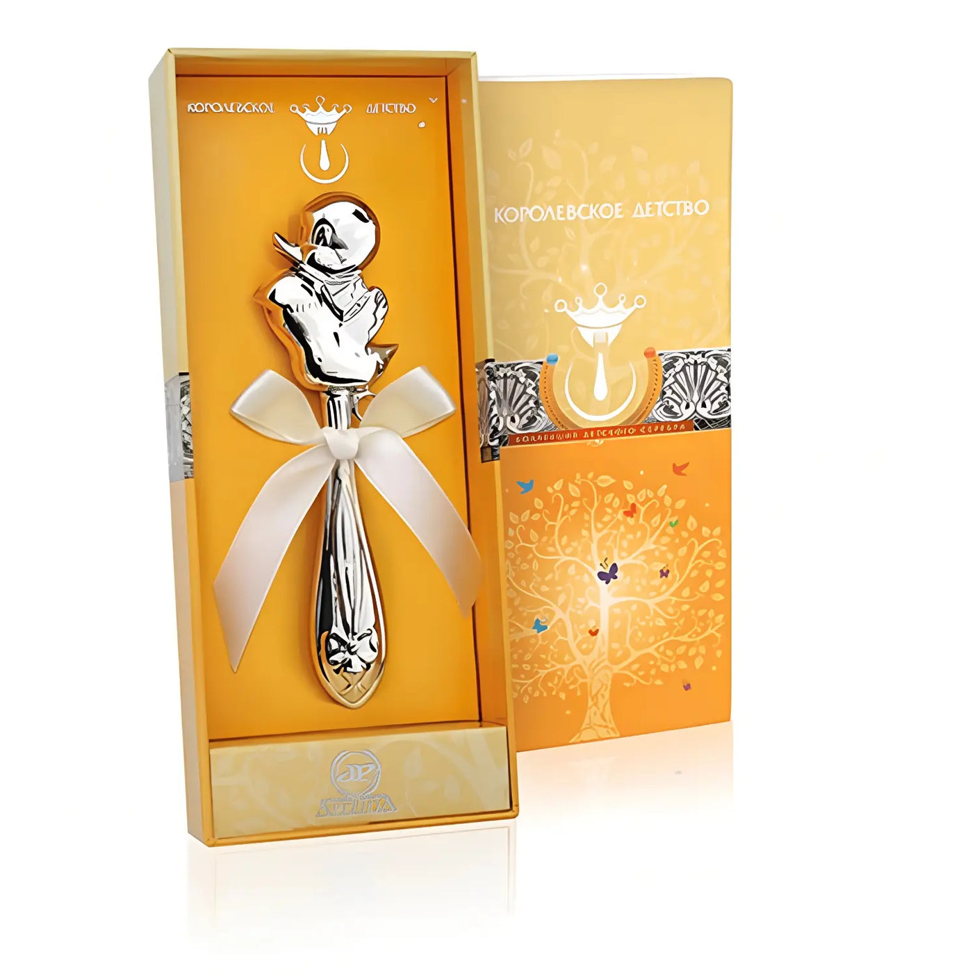 Babyrassel 925 Silber Entlein Stielform – handgefertigt 13cm