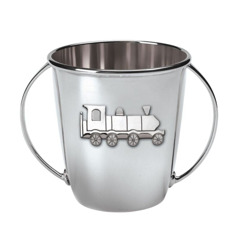 Baby cup with handle 925 silver train