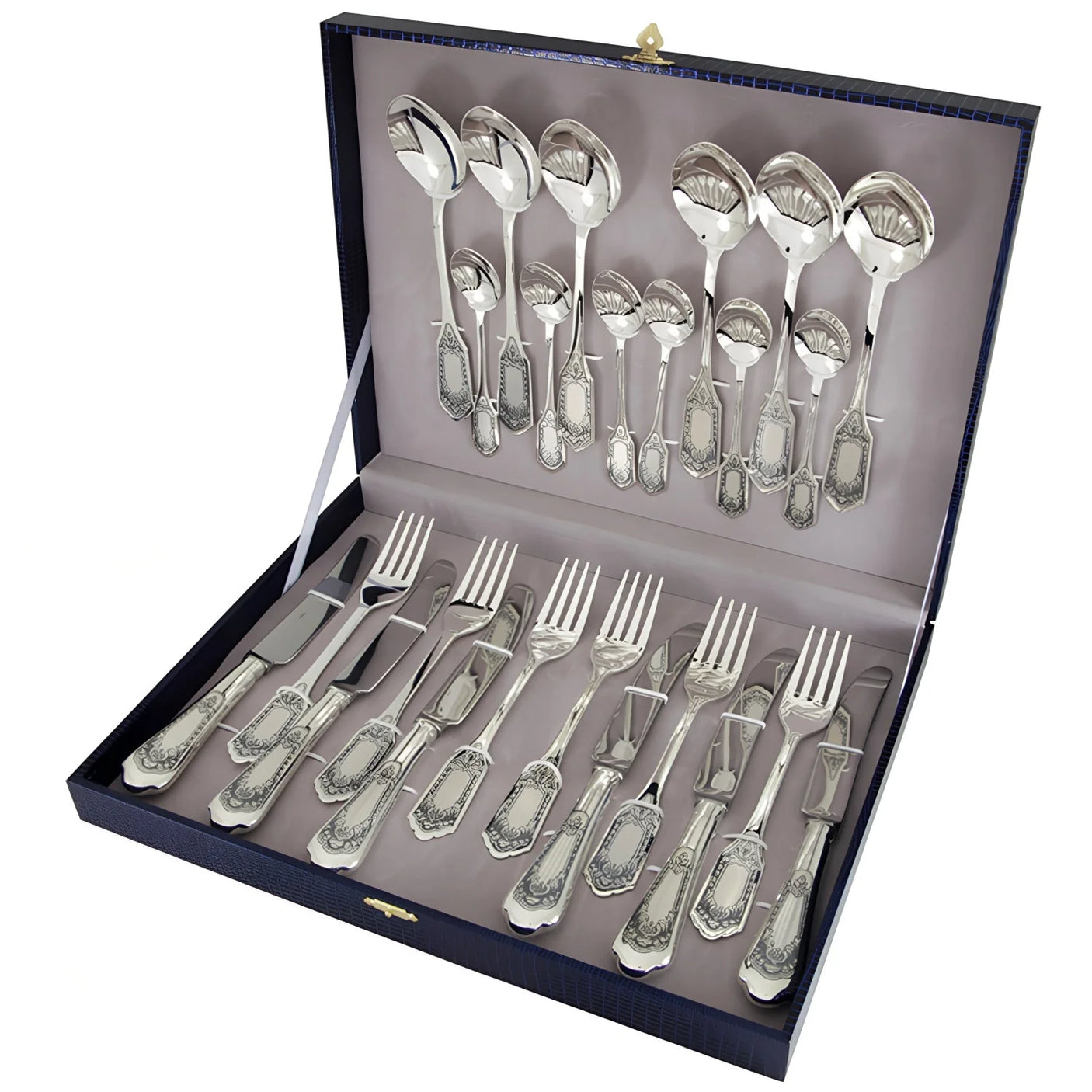Silberbesteck Set 925 Sterling Silber Family 24-teilig 6 Personen - Premium Geschenkideen
