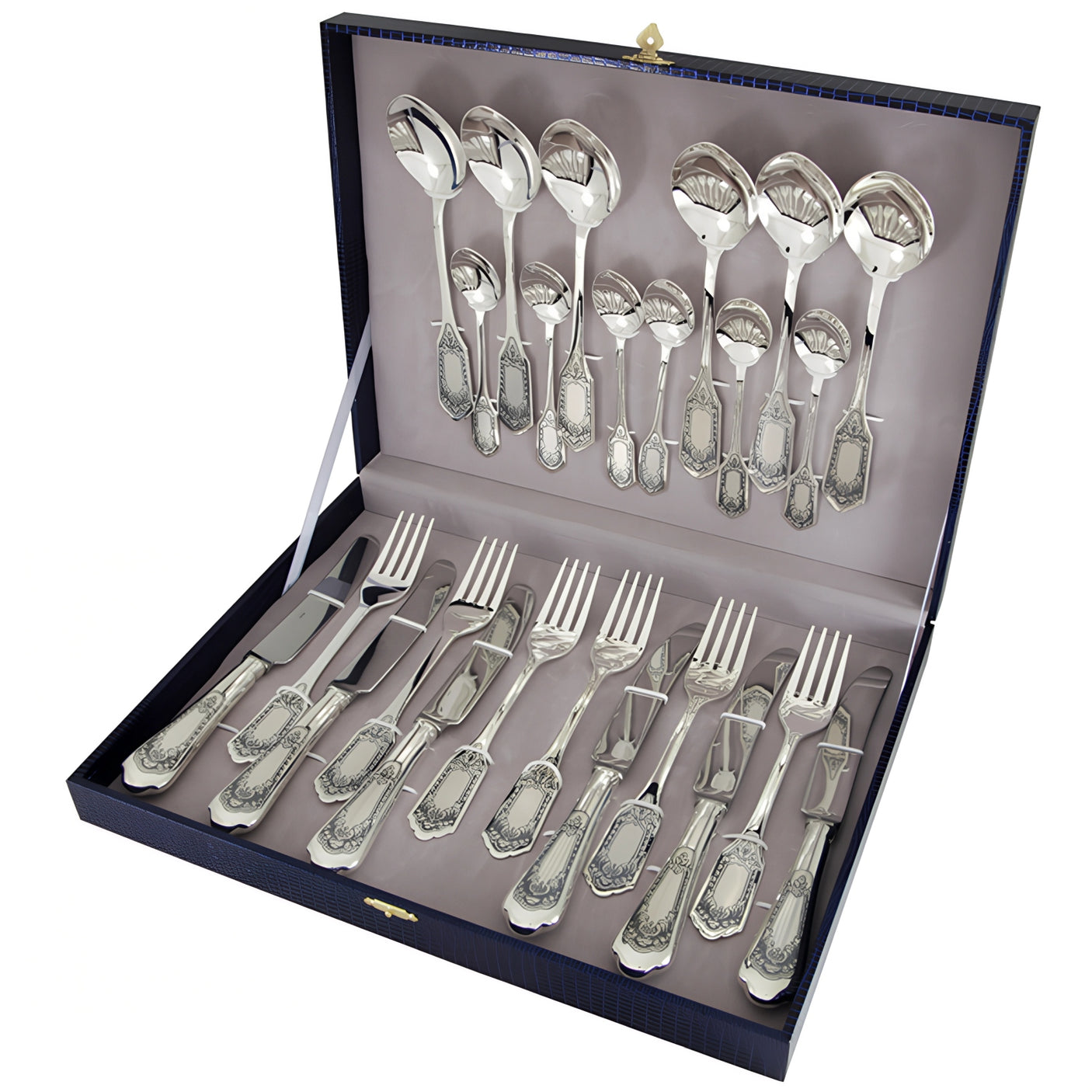 Silver cutlery set 925 Sterling Silver Family 24-piece 6 people