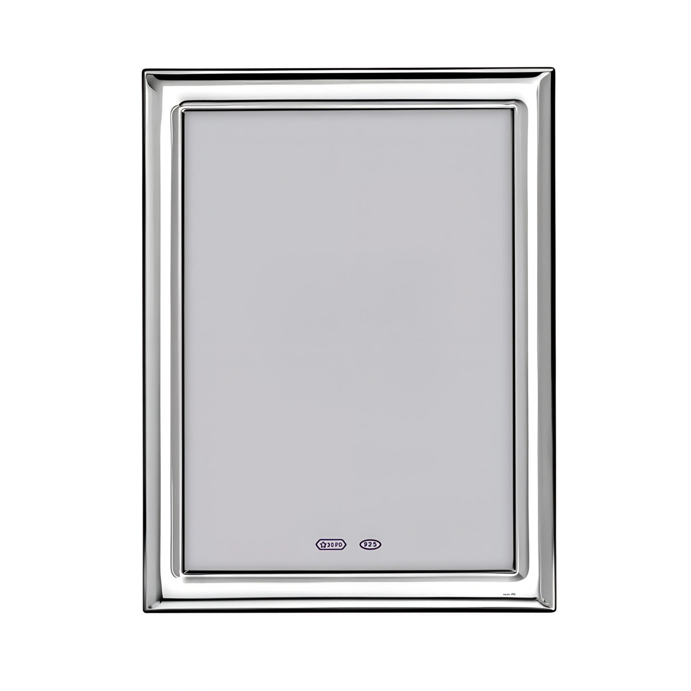 Silber-Bilderrahmen 15×20 cm aus 925 Sterling Silber mit glatter Oberfläche und Wengeholz-Rückseite – Kollektion Wien.