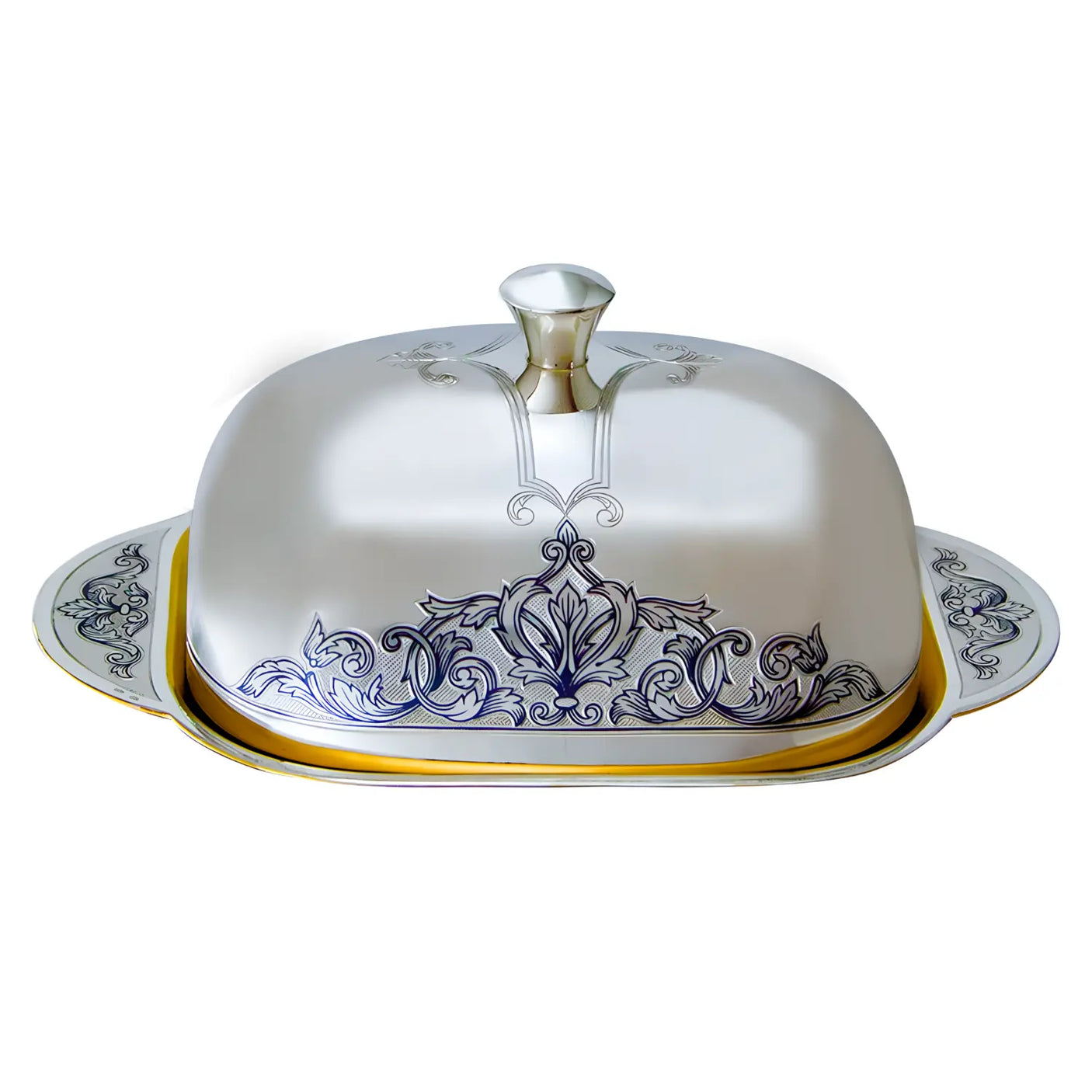 Butterdose „Prestige“ – 925 Silber vergoldet, Niello - Handgravur