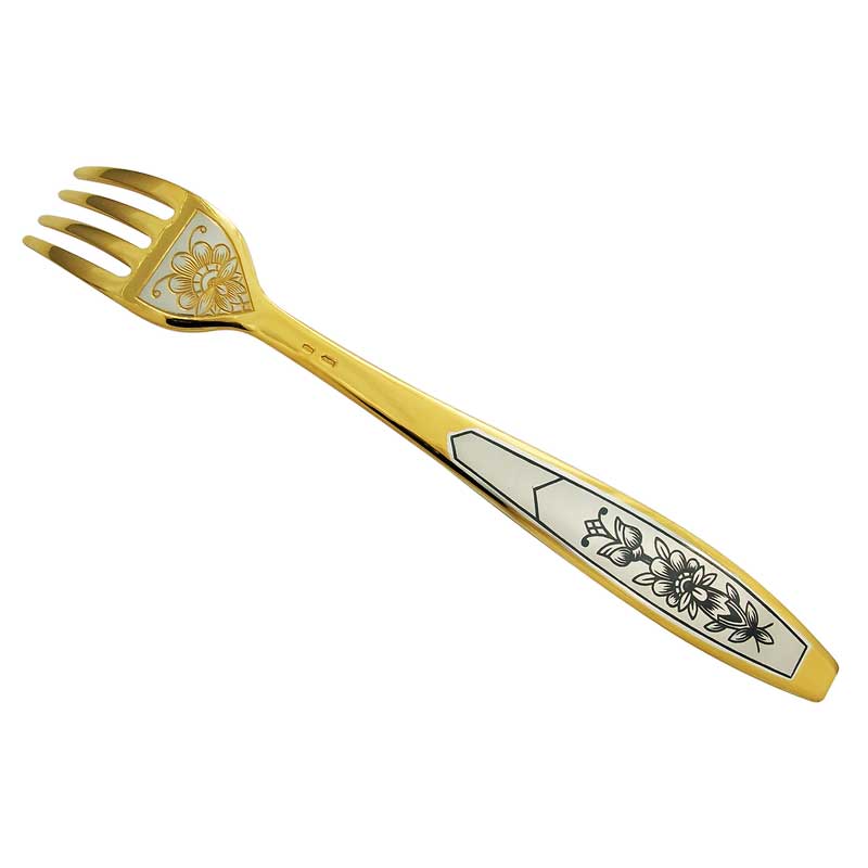 Dessertgabel 925 Silber vergoldet Astra Classic