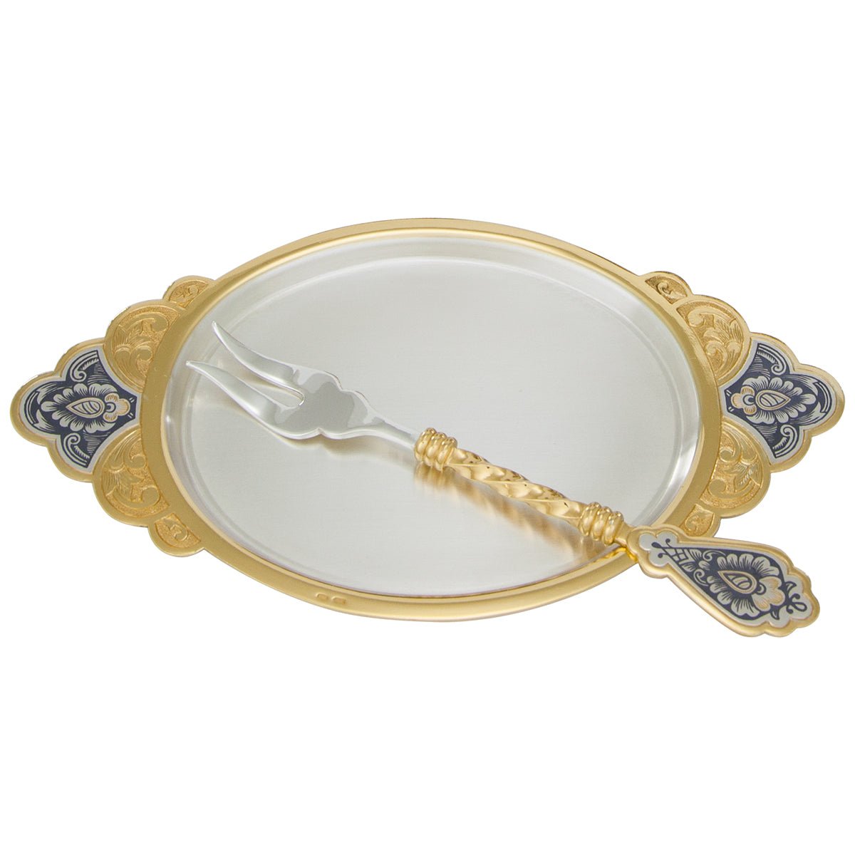 Silver tray & fork 925 silver Sovereign