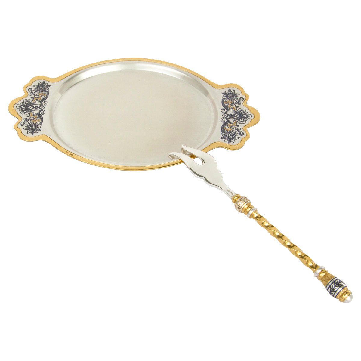 Silver tray & fork 925 silver tradition