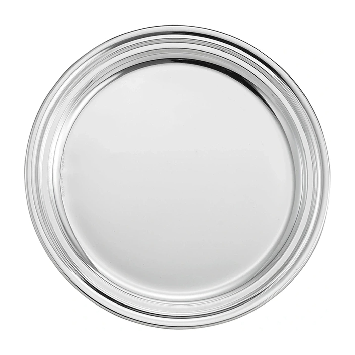 Flaschenuntersetzer 925 Silber Zaramella — flache Tellerform mit doppelt profiliertem Randwulst