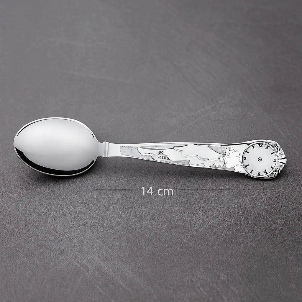 Geburts - & Tauflöffel 925 Silber Engel – Gravur mit Geburtsdaten