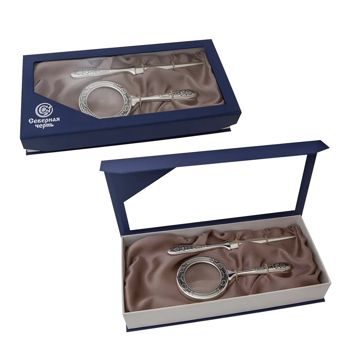 Geschenkset Brieföffner & Lupe 925 Silber Nielloa