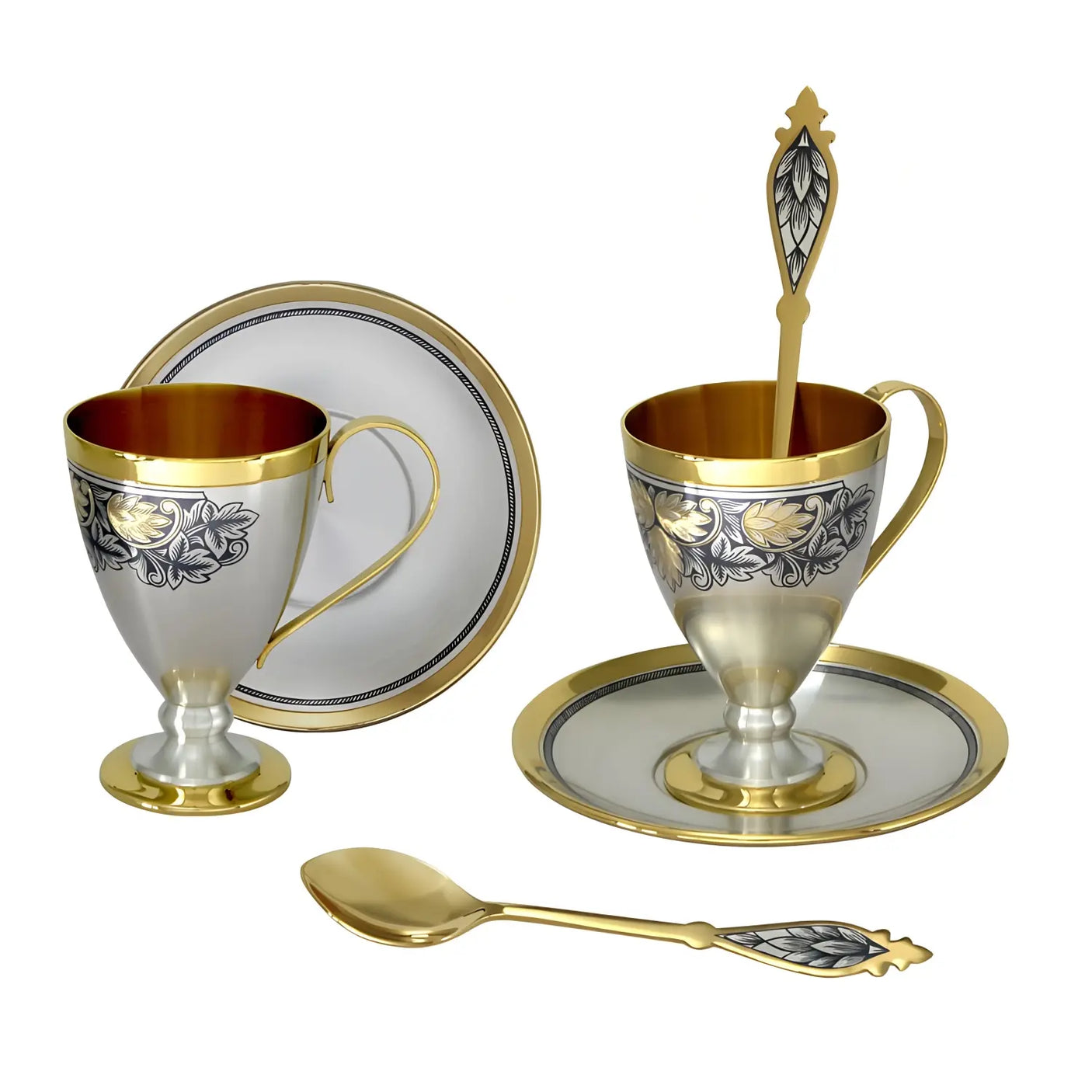 Kaffeeservice Hopfen 925 Silber – Geschenkset für 2 Personen