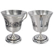 Zwei edle Kaffeetassen Set aus 925er Silber mit einzigartiger Niello-Verzierung.