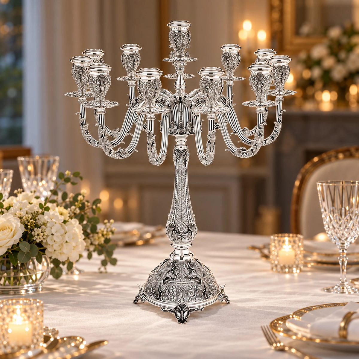 Kandelaber 925 Silber Signature — Lifestyle-Setting an der festlichen Tafel