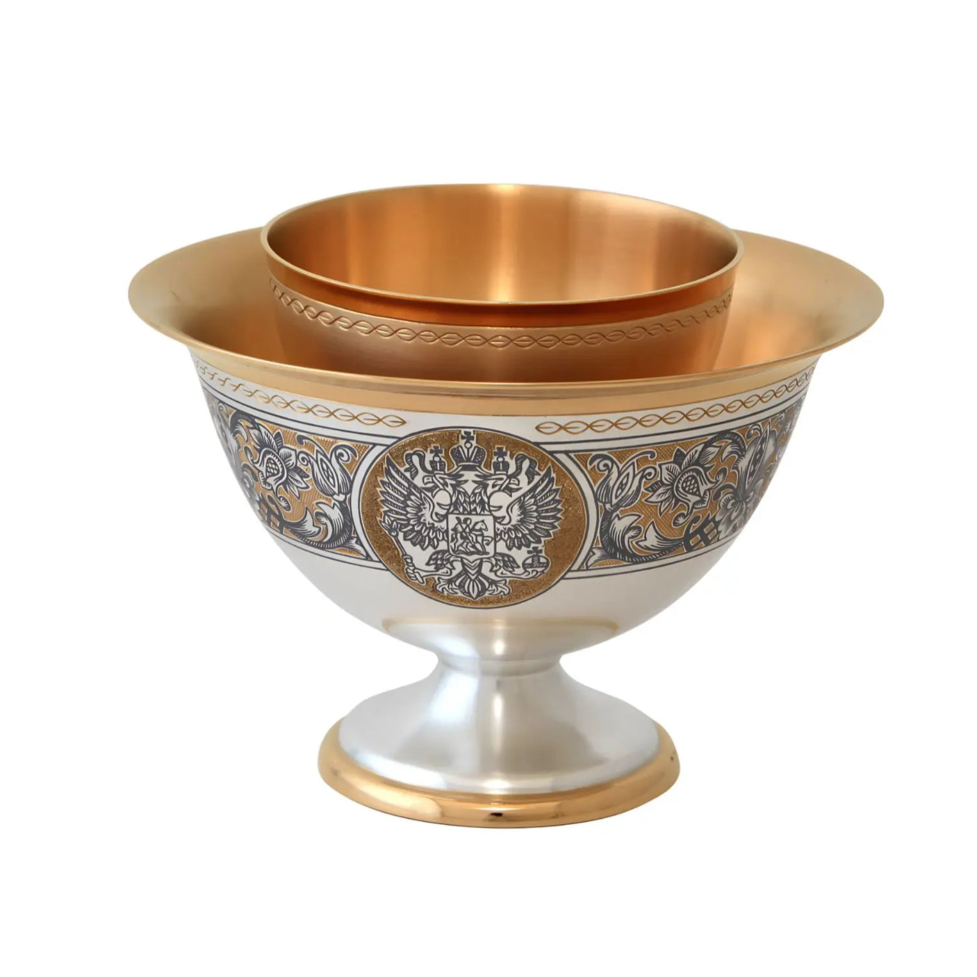 Kaviarschale & Eisschale 925 Silber vergoldet – Niello | Souverän - Design