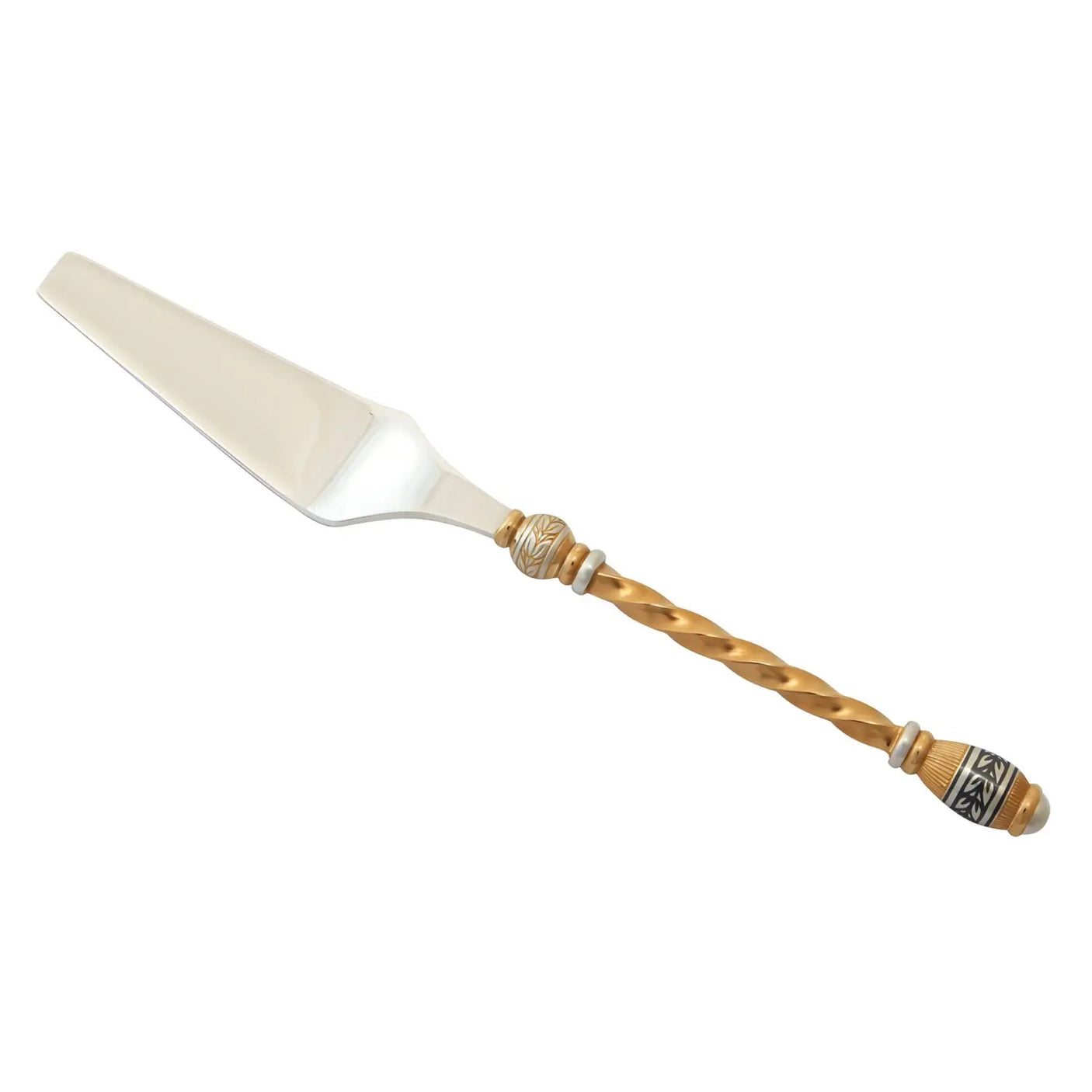 Caviar cutlery made of 925 silver gold-plated with niello decoration Tradition