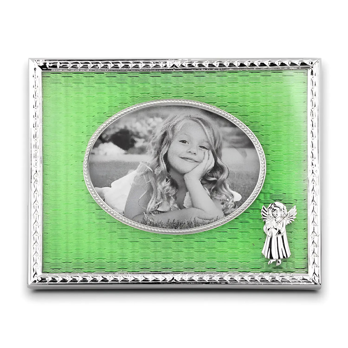 Bilderrahmen Emaille Engel grün