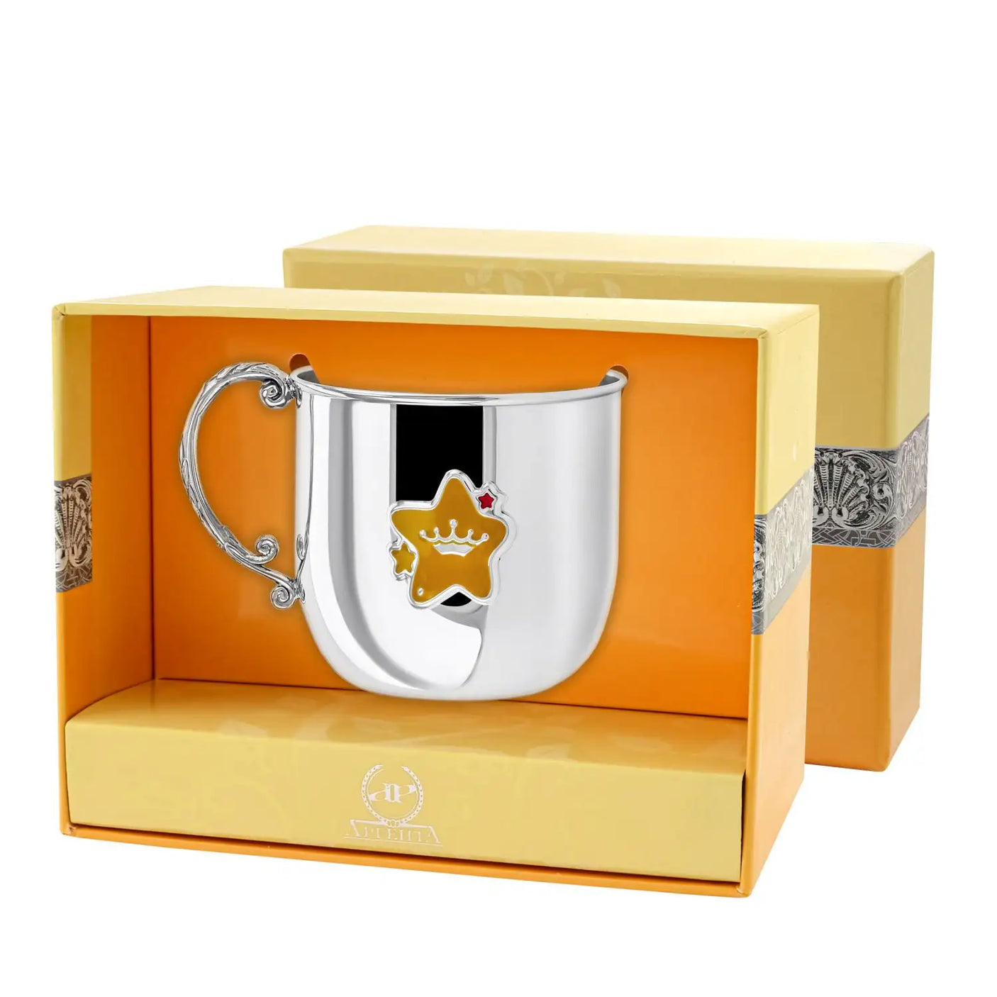 Baby Geschenkset 925 Silber – Sterne gelb - rot, 3 - teilig