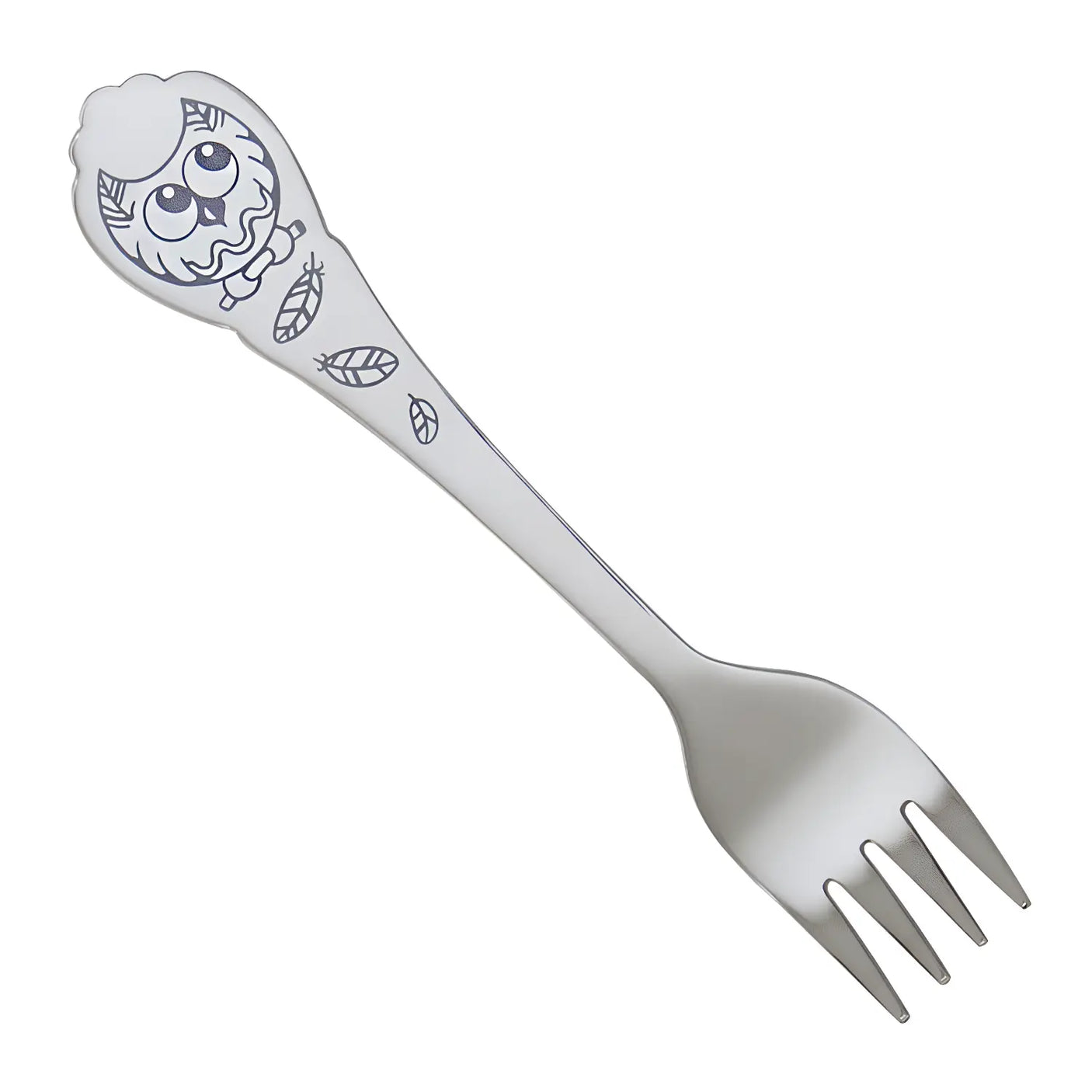 Kinderbesteck Set "Eulen" - 925 Silber, Niello - Verierung