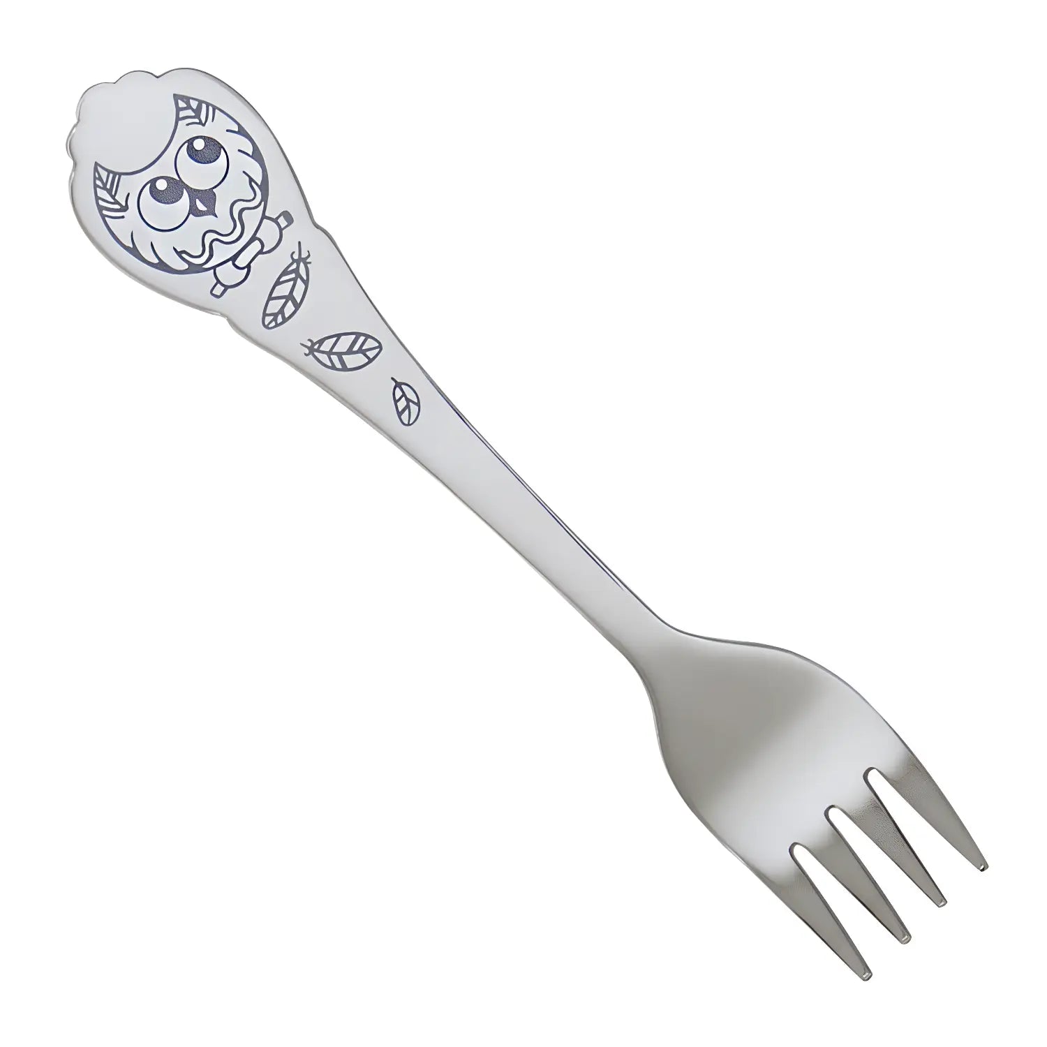 Kinderbesteck Set "Eulen" - 925 Silber, Niello - Verierung