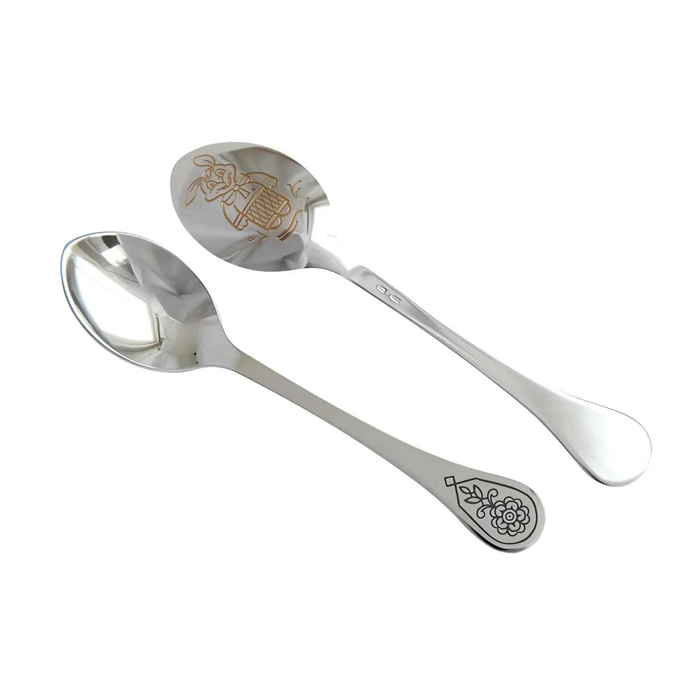 Kinderlöffel 925 Silber – Niello Hase vergoldet