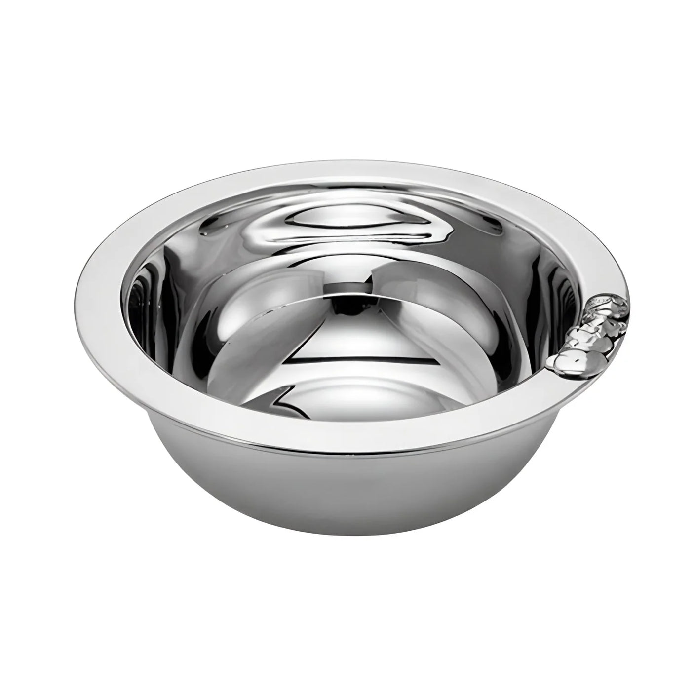 Kinderschale 925 Silber Bär mit Ball — polierte runde Silberschale mit Bär-mit-Ball-Relief am Rand, Geschenk zur Taufe