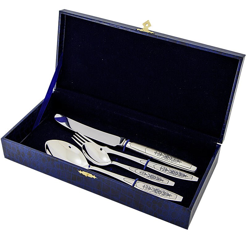 Silberbesteck Set 4 - teilig 925 Silber Astra Black