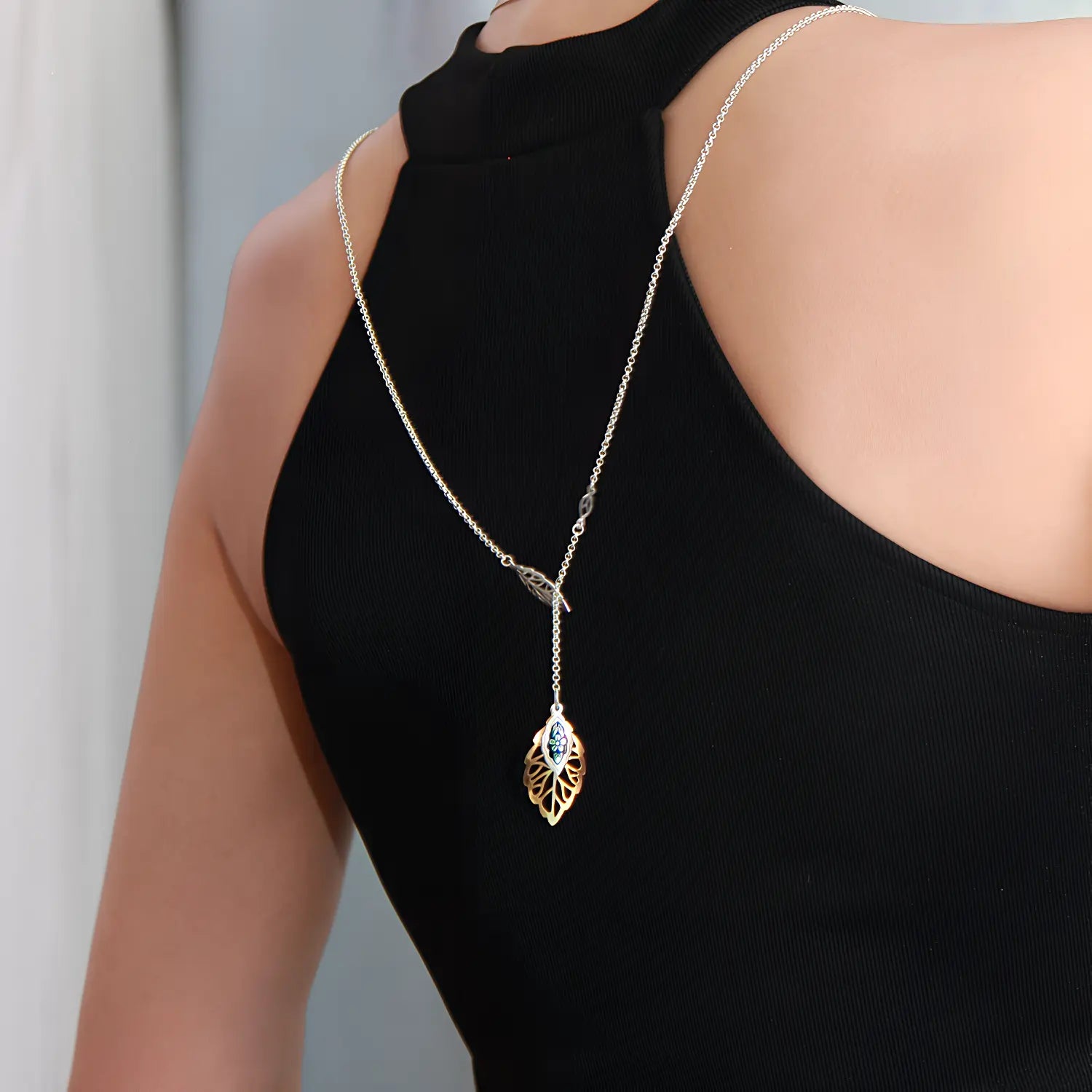 Set „Blattgold“ – Nielloa Schmuckset mit Collier, Ring & Ohrhängern