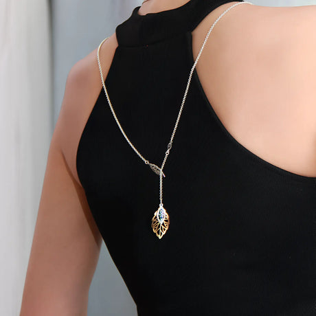 Set „Blattgold“ – Nielloa Schmuckset mit Collier, Ring & Ohrhängern