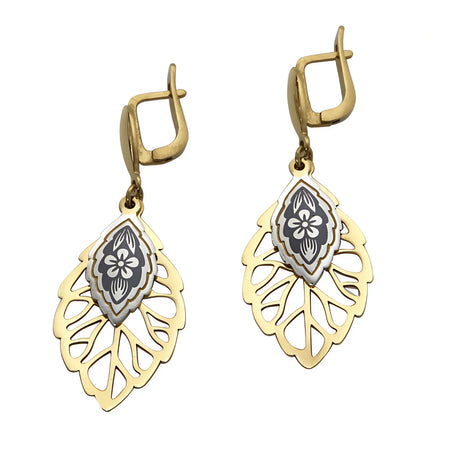 Set „Blattgold“ – Nielloa Schmuckset mit Collier, Ring & Ohrhängern