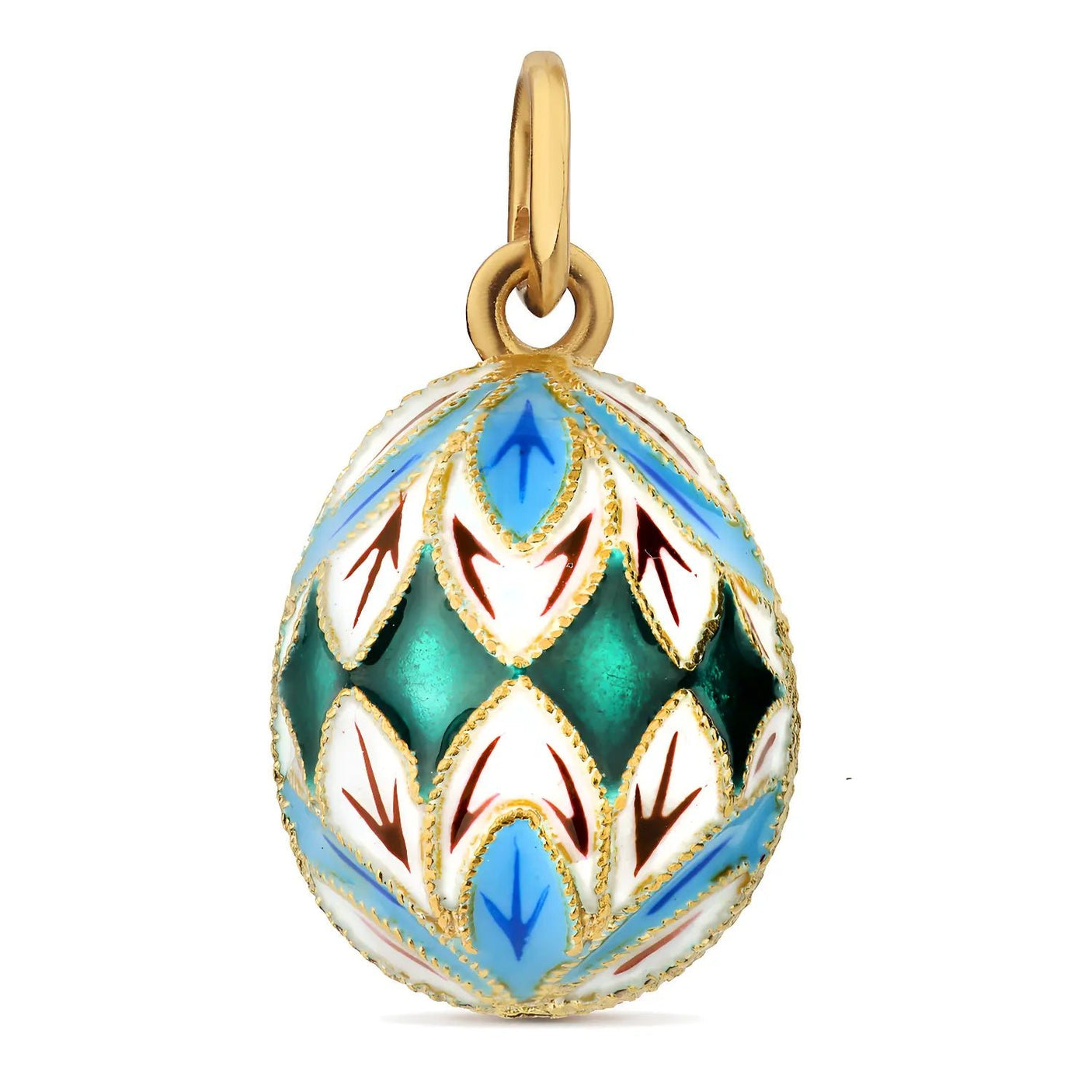 Osteranhänger Tropfen – Emaille & vergoldetes Silber