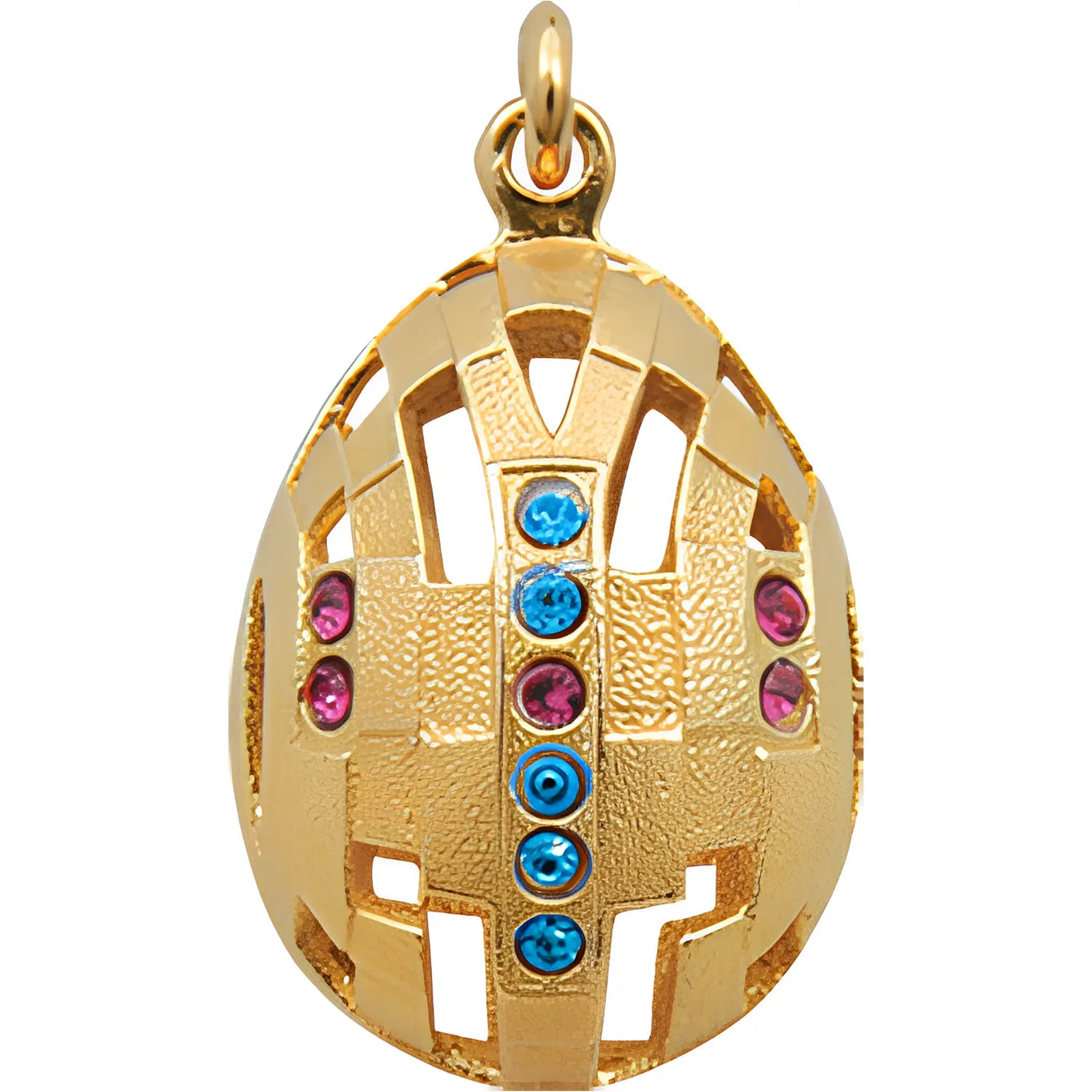 Osteranhänger Kreuz – Vergoldet mit Edelsteinen