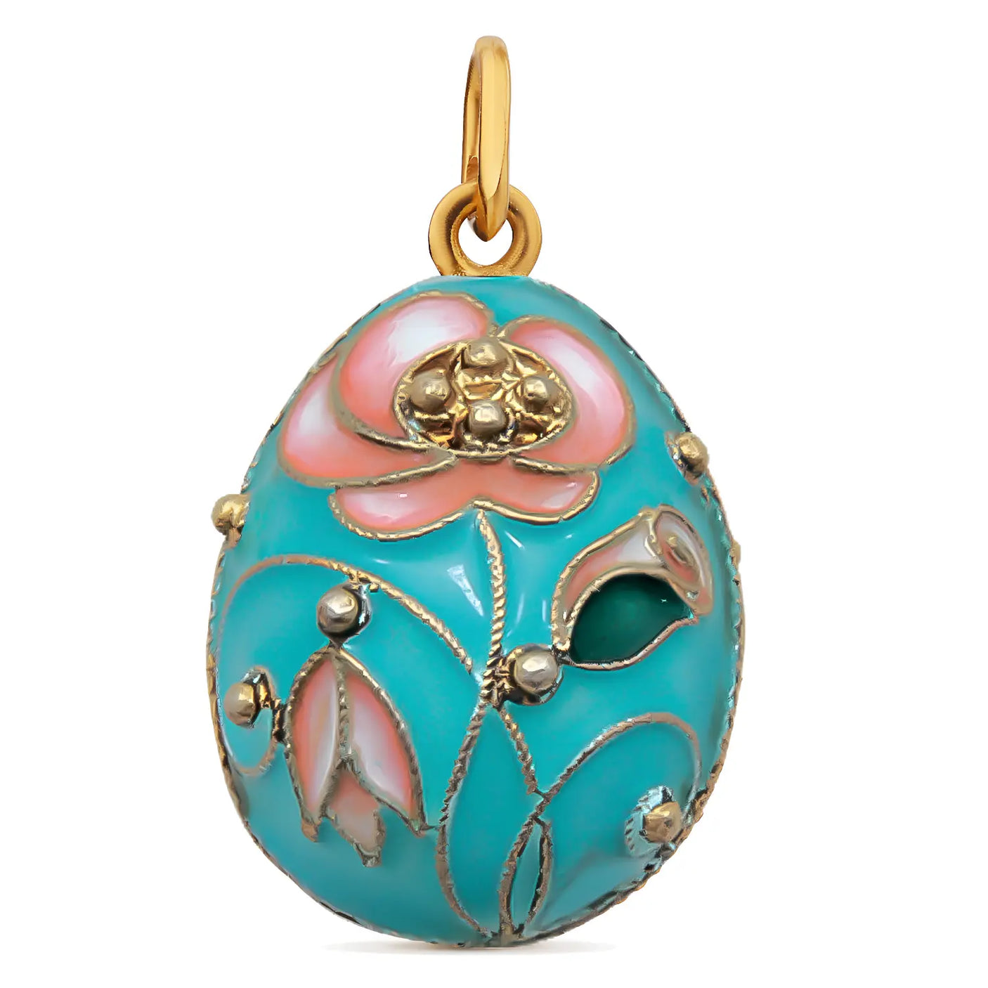 Osteranhänger Rose – Silber Emaille vergoldet