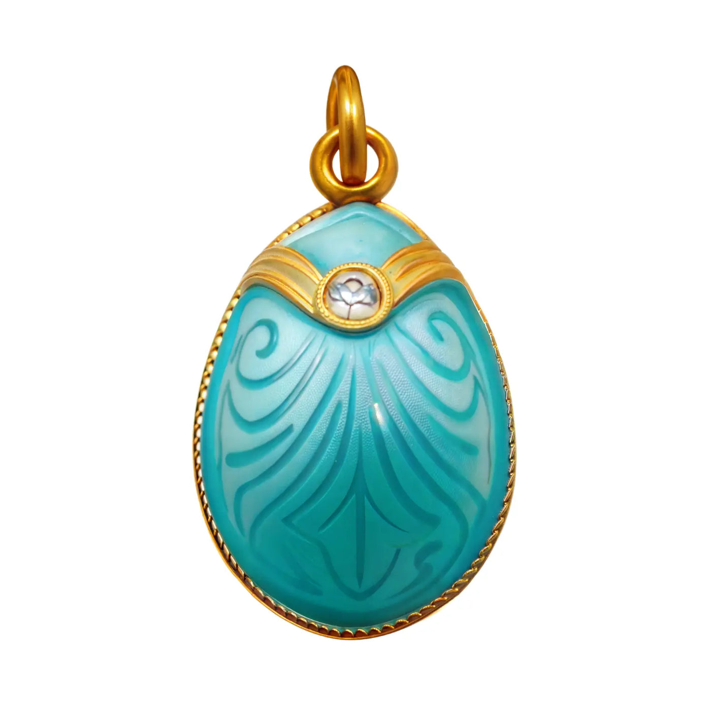 Osteranhänger Zirkonia – Silber, Emaille & Gold