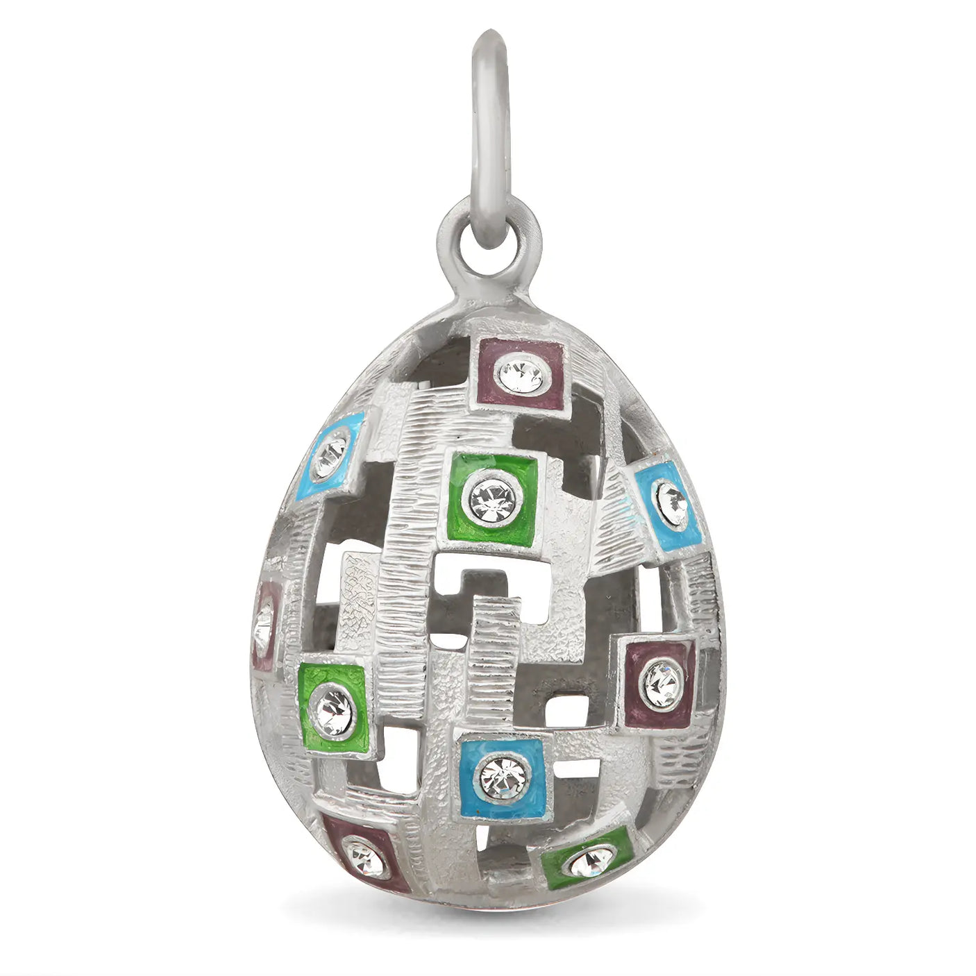 Osteranhänger Modern – Silber, Emaille & Kristalle