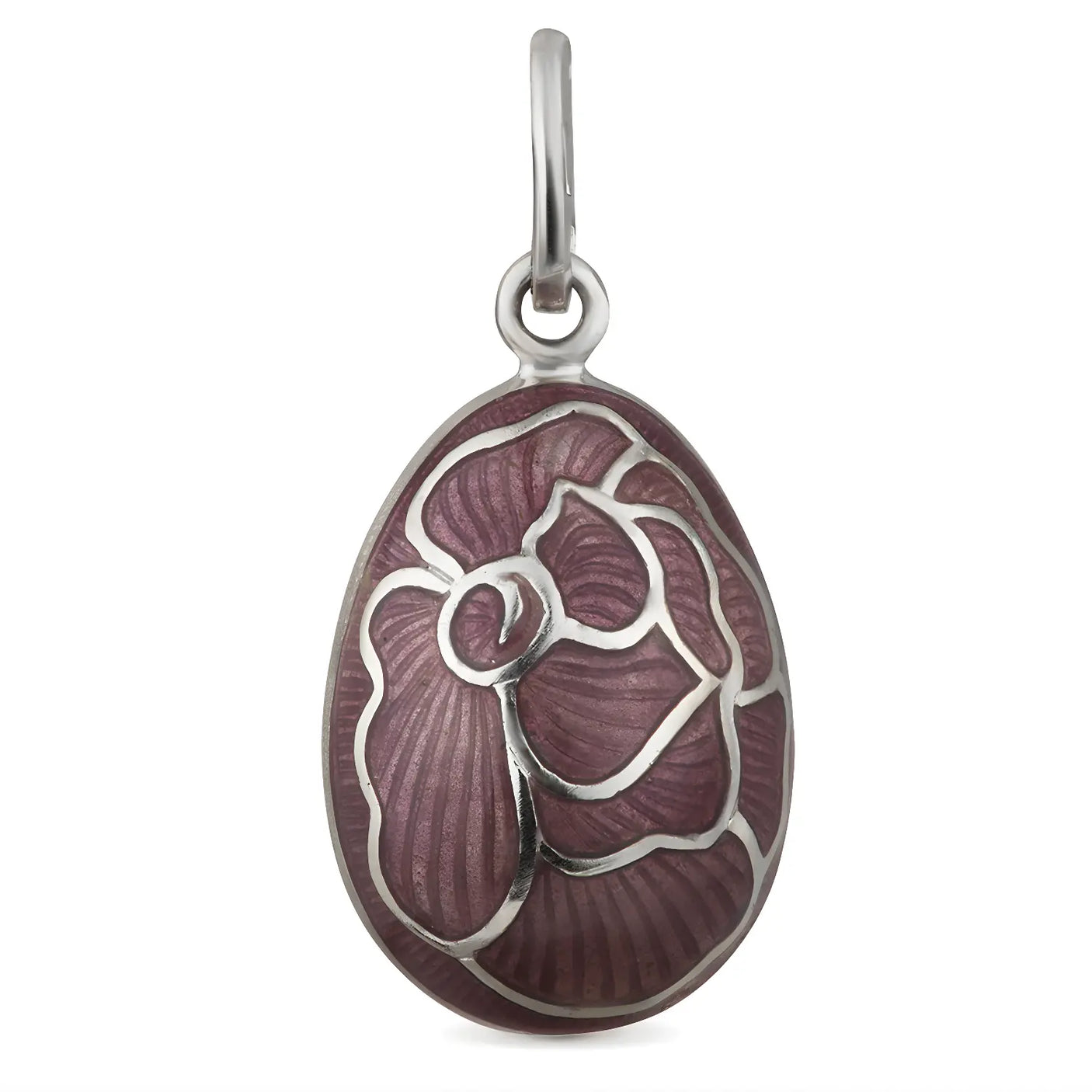 Osteranhänger Rose – Silber & purpurne Emaille