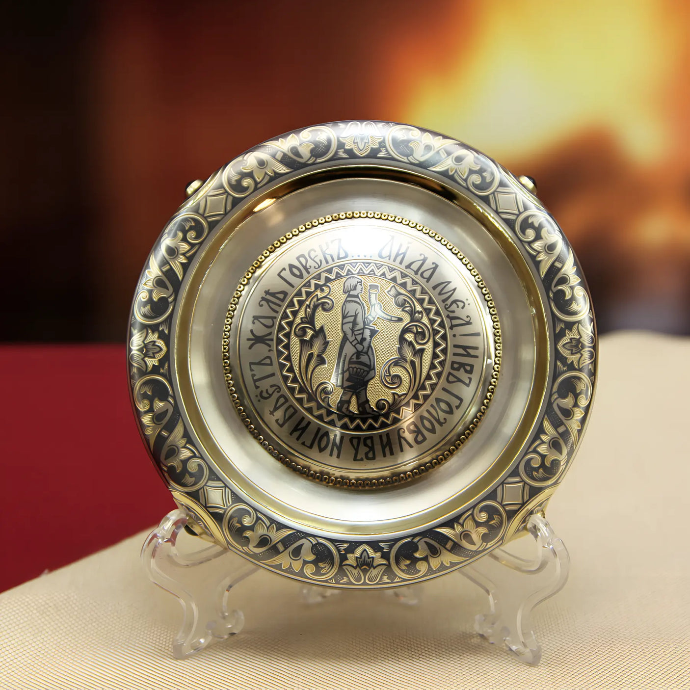 TSAR - Pokal 925 Silber Niello Repoussé — Met - Trinkspruch vergoldet