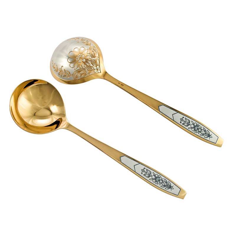 Salatlöffel 925 Silber vergoldet Astra Classic
