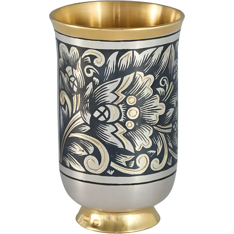 Schnapsbecher Set 925 Silber – Niello & Vergoldung, 2 - teilig