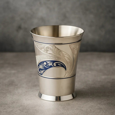 Schnapsgläser - Set 925 Silber Niello – 6 - teilig mit Geschenkbox