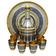 Exklusives Schnapsservice 8-teilig mit Niello-Verzierung in Silber & Gold – luxuriöse Geschenkidee für Hochzeit oder Jubiläum.