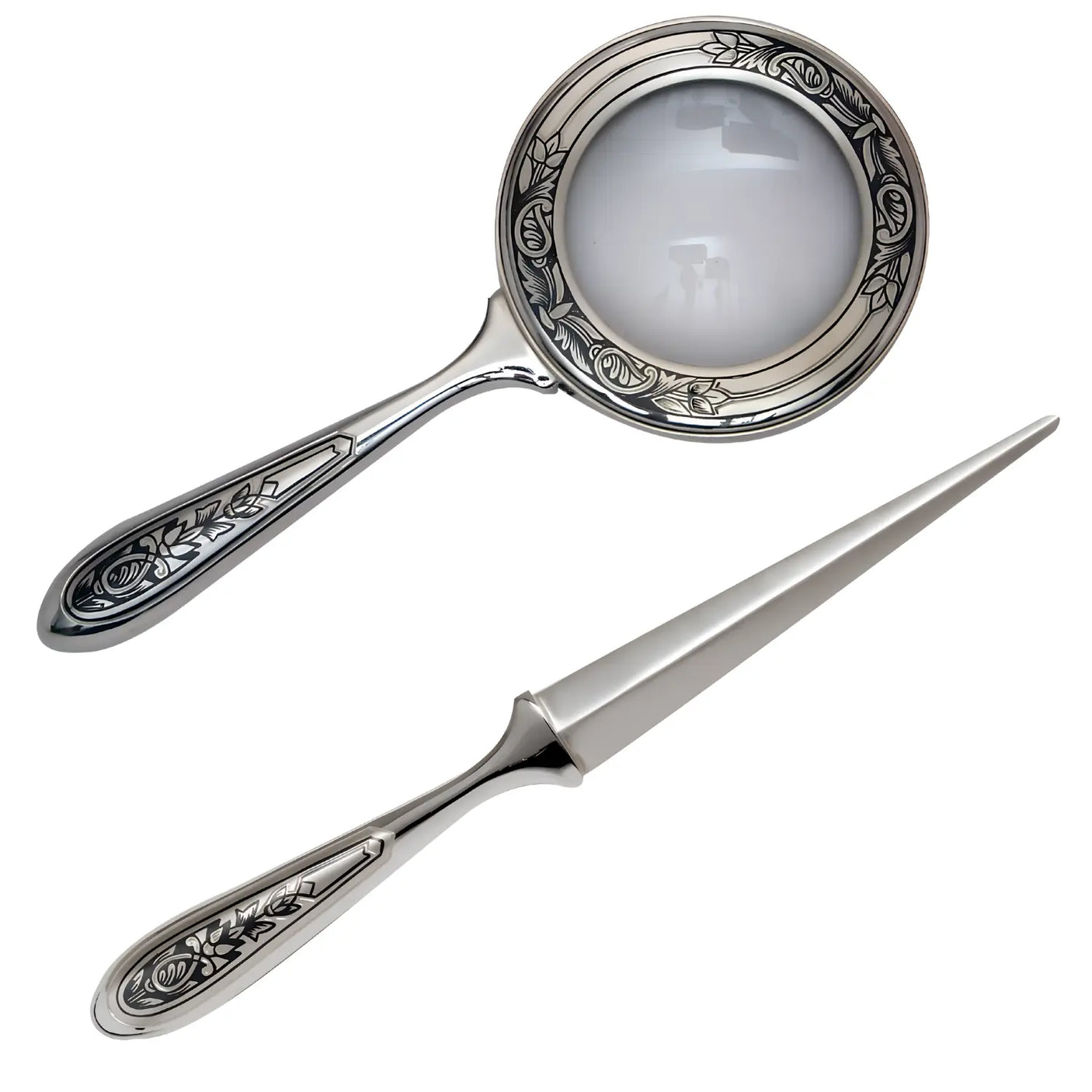 Geschenkset Brieföffner & Lupe 925 Silber Nielloa